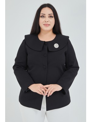 Fagi Atelier Kadın Büyük Beden Şal Yaka Broşlu Ceket