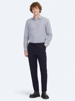 Lacivert Dokuma Jogging Fit Casual Pantolon