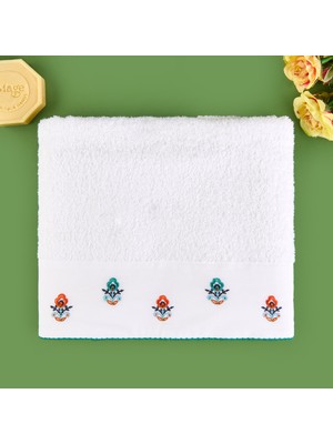 Evidea Soft Urban Delight Nakışlı Yüz Havlusu - Ekru - 50X90 cm