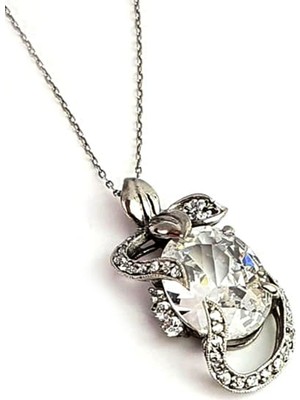 Pırlanta ışıltısında zirkon taşlı gümüş italyan tasarımı lüks kolye