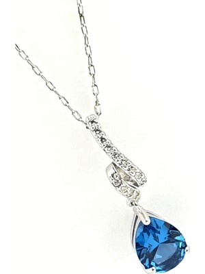 Sky Diamond Blue Creative Sapphire 925ayar Gümüş Lüks Kolye