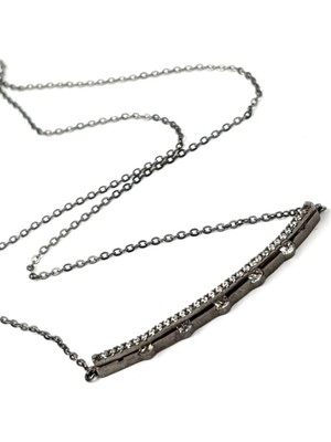 Zirkon taşlı italyan tasarımı gümüş kolye