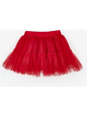 Kırmızı  Kız Çocuk Tül Etek - Miley