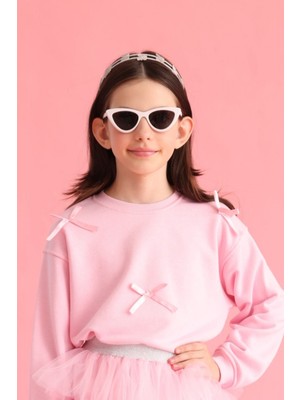 Le Mabelle Pembe  Fiyonk Detaylı Kız Çocuk Sweatshirt