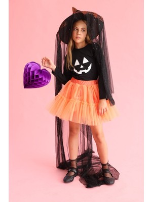 Turuncu  Kız Çocuk Tül Etek - Miley