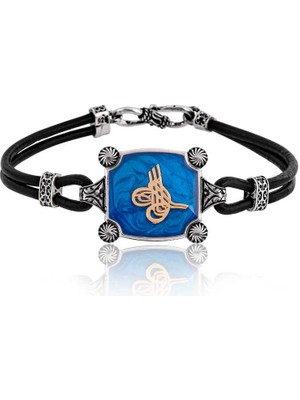 Blackcraft 925 Ayar Gümüş Tuğralı Erkek Bileklik (BC-509775)