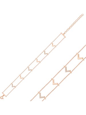 Blackcraft 925 Ayar Gümüş Rose V Bileklik (BC-889D51)
