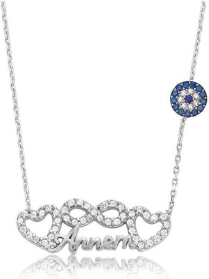 Blackcraft 925 Ayar Gümüş Sonsuzluk Kalp Annem Kolye (BC-838091)