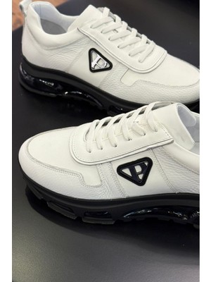 2027 Siyah Hakiki Deri Erkek Sneakers