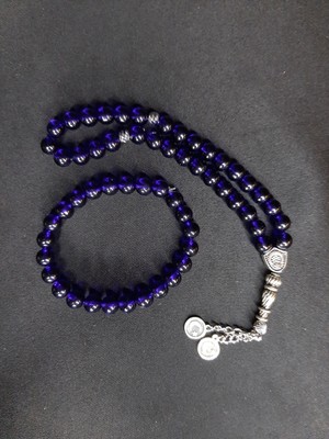 Mryart Laciver Cam Boncuk Tesbih ve Bileklik Set