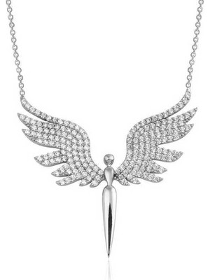 Blackcraft 925 Ayar Gümüş Mikail Meleği Kadın Gümüş Kolye (BC-C85EC7)