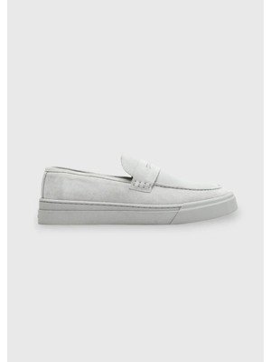 Açık Gri Süet Casual Loafer