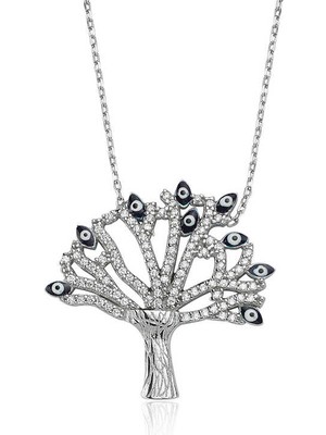 Blackcraft 925 Ayar Gümüş Dilek Ağacı Bayan Gümüş Kolye (BC-B904A4)