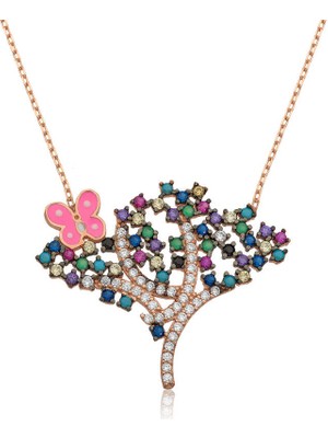 Blackcraft 925 Ayar Gümüş Bahar Ağacı Kadın Gümüş Kolye (BC-9487A9)