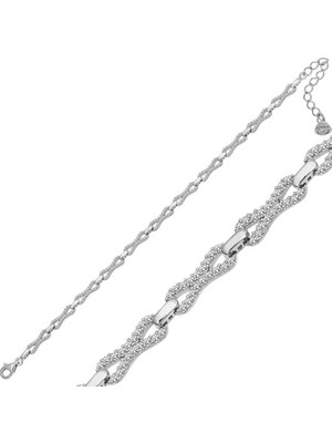 Blackcraft 925 Ayar Gümüş Zirkon Taşlı Kadın Bileklik (BC-04C823)