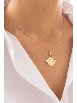 Vintage Gece Gündüz 14 Ayar Altın Kolye