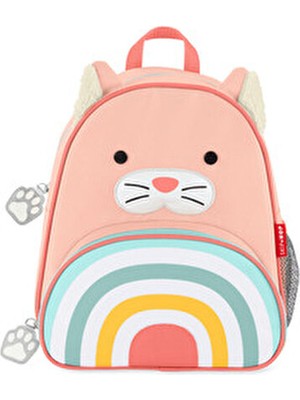 Skip Hop Zoo Kadın Kedi Desenli Çok Renkli Kumaş Sırt Çantası Şık Görünüm ve Ergonomik Tasarım
