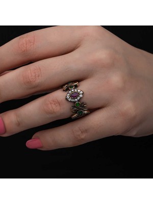 Blackcraft Gümüş Ayarlanabilen Otantik Mekik Kadın Yüzük (BC-12FB13)