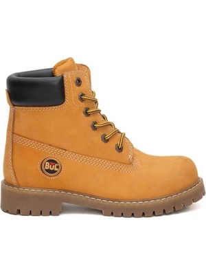 Bulldozer Hakiki Deri Nubuk Sarı Kadın Bot & Bootie 240601