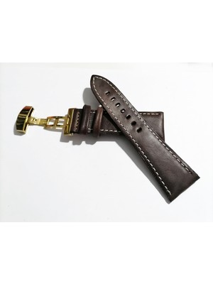 Fado Her Saate Uygun  Kelebek  Toka   26 mm    Hakiki Deri (282)  Altın   Toka    Kahve