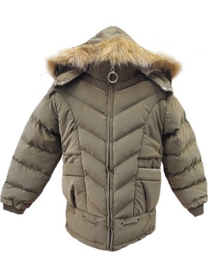 Kız Çocuk Içi Peluş Astarlı Çıkarılabilir Kapüşonlu Su Geçirmez Mont Kaban 3020