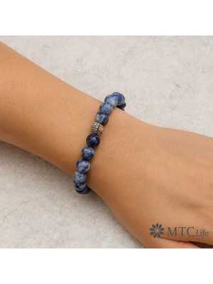 🔵 Sodalit Doğal Taş Bileklik(Zihinsel Berraklık ve Özgüveni Destekleyen Güçlü Taş)