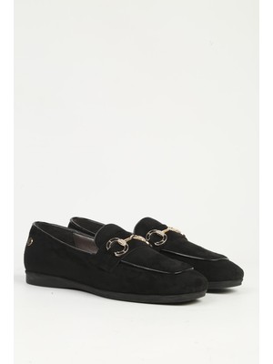 Siyah Süet Kadın Loafer PC-55228