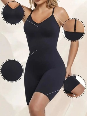 Mistirik Larix Model Extra Toparlayıcı Extra Sıkılaştırıcı Tam Boy Tulum Korse Siyah Renk