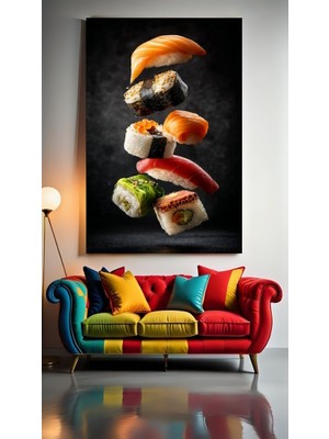 Özkacar Group Sushi Rolls V4 Ev Duvar Salon Güzellik Salonu Ofis Dükkan Dekarasyon Kanvas Tablo