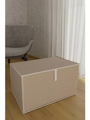 Kahverengi Çok Amaçlı Düzenleyici Kutu Organizer Cırt Cırtlı Hurç Mega Plus Boy 40CM x 30CM x 70CM (3 Adet)