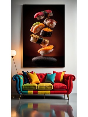 Özkacar Group Sushi Rolls V2 Ev Duvar Salon Güzellik Salonu Ofis Dükkan Dekarasyon Kanvas Tablo