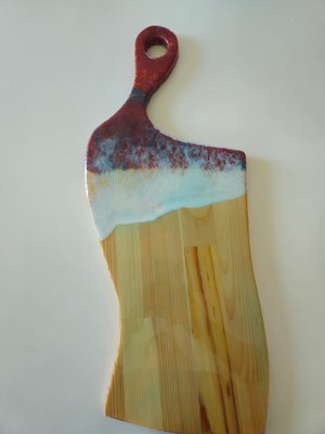 Retroxy Wood Özel Tasarım %100 Doğal Çam Ağacı & Epoksi Sunum Tahtası