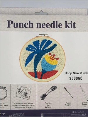 Kolay Başlangıç Seviye Yün Punch Kiti, Punch Nakış Seti, Çocuklar Için Kit, Yün Kiti 95096C