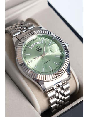Watch of Royal Lumen Romanum Silver Yeşil Kol Saati