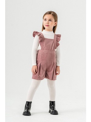 Gül Kurusu Kız Çocuk Kadife Fitilli Salopet 22690