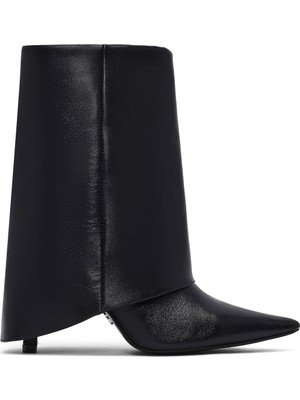 Kadın Siyah Ince Topuklu Deri Bot 25AFD160218