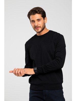 Süperlife Erkek Bisiklet Yaka Slim Fit Ince Sweatshirt Spr 20K17