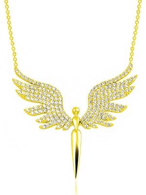 Blackcraft 925 Ayar Gümüş Mikail Meleği Kadın Kolye (BC-E41194)