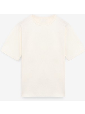 Grimelange CATWALK Erkek %100 Pamuk Regular Fit Ekru T-Shirt