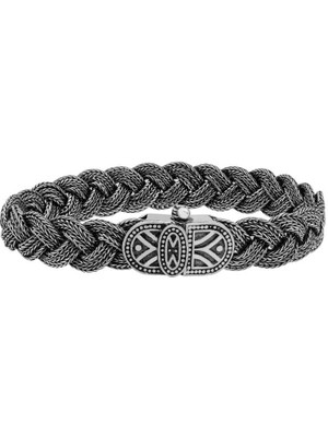 Blackcraft ​925 Ayar Gümüş Elişi Örgü Bileklik (BC-C5D49F)