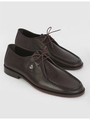 Espoo Hakiki Deri Erkek Analin Kahverengi Klasik Ayakkabı