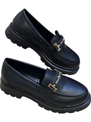 Yeni Model Oxfort Kalın Taban Ipsiz Kadın Günlük Klasik Ayakkabı