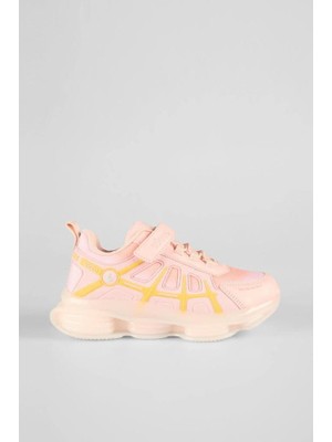 Vicco 346.25K.249 Pudra Kadın Sneaker Suni Deri ve Düz Taban ile Işıklı Tasarım