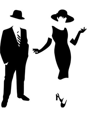 Modern Bay Bayan Wc Duvar Dekor Sticker 40 x 44 cm