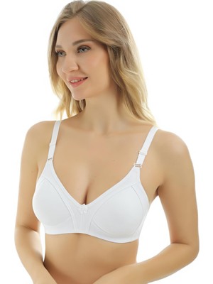 % 100 Pamuk Penye Telsiz Toparlayıcı ( Balensiz Minimizer ) Beyaz Sütyen EBRB1001