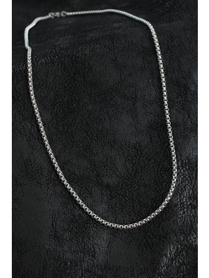 316L Çelik Örme Zincir Model Gümüş Renk Erkek Kolye