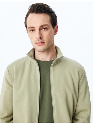 Koton Regular Fit Pamuk Karışımlı Uzun Kollu Fermuarlı Sweatshirt