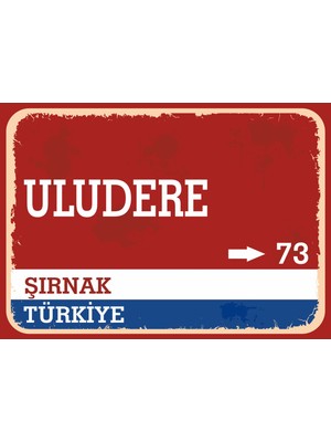 Iğdır Tuzluca Retro Sokak Yön Tabelası Vintage Pvc Dekota Uv Poster Yapışkanlı 35X25