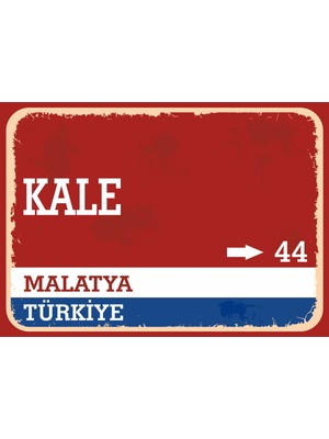 Malatya Kale Retro Sokak Yön Tabelası Vintage Pvc Dekota Uv Poster Yapışkanlı 35X25