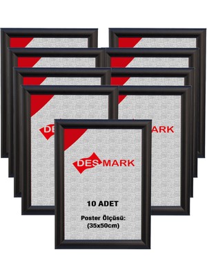 10 Adet 25 mm B3(35X50) Gönye Köşe Alüminyum Aç-Kapa Çerçeve – Poster Çerçevesi (Siyah Renk)